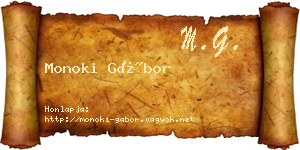 Monoki Gábor névjegykártya